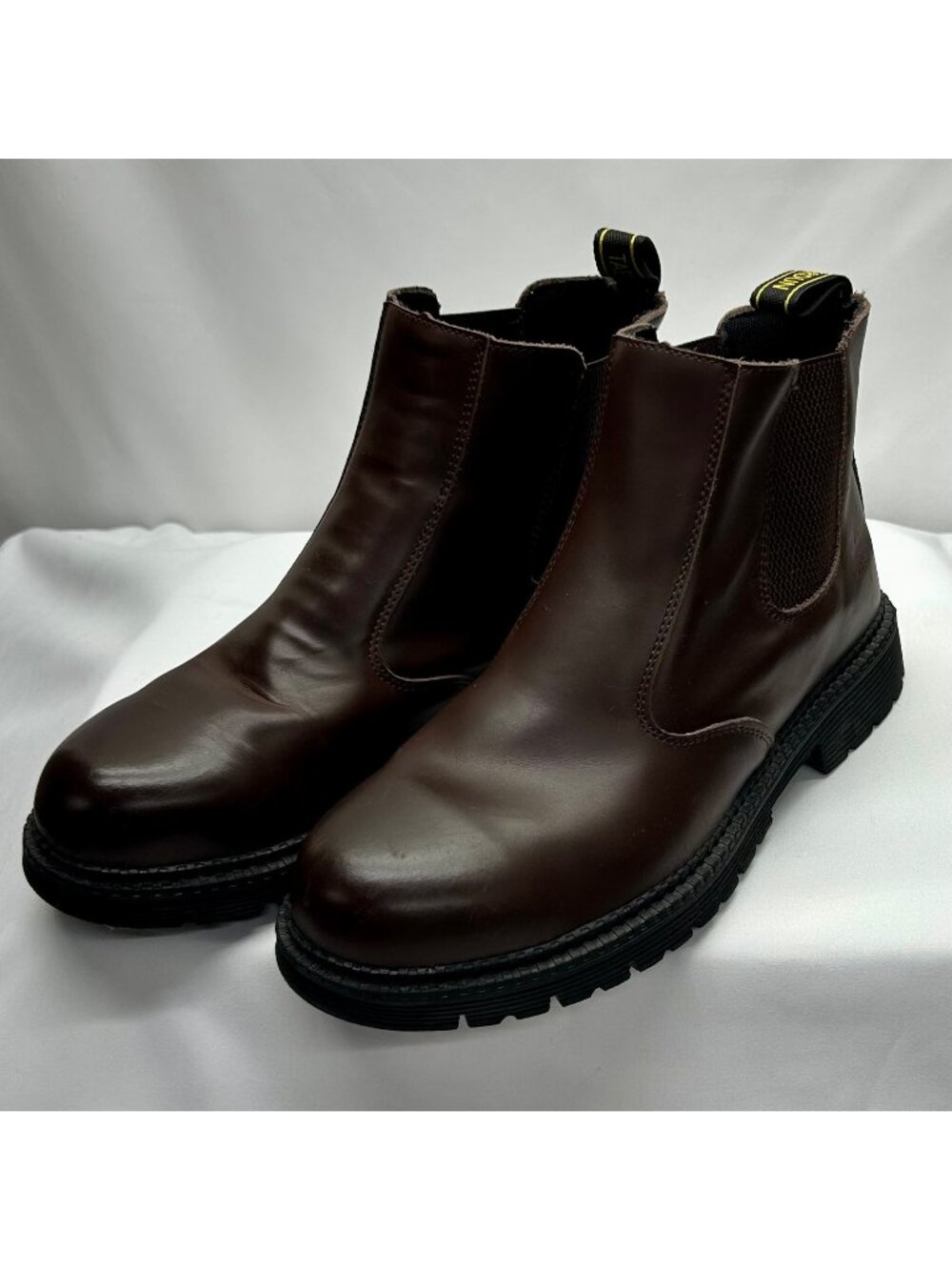 TAERDUN Brown Chelsea Safety Work Boots With Elastic Panels & Pull Tabs - Men's